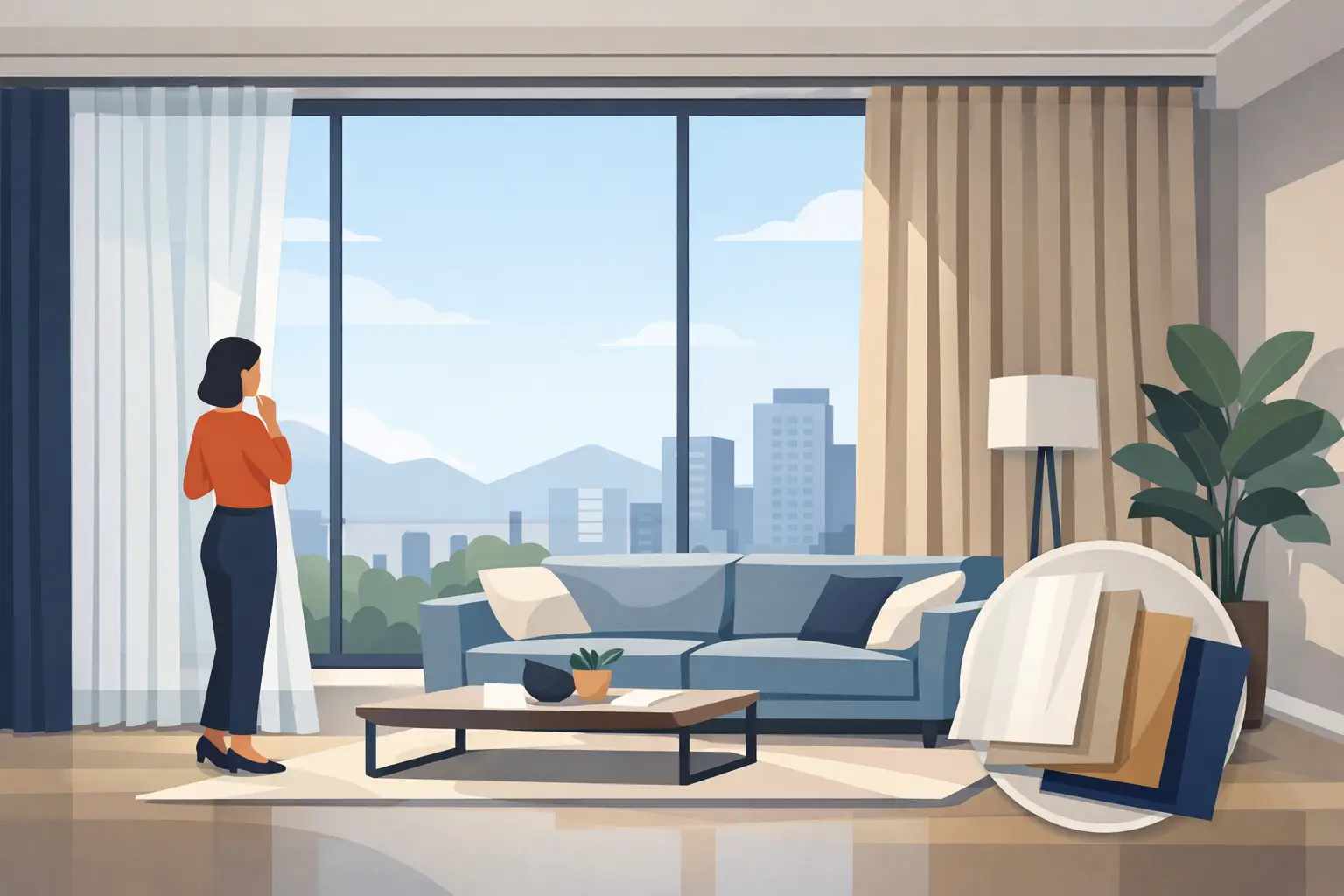 Cortinas para ventanales grandes: cómo elegir