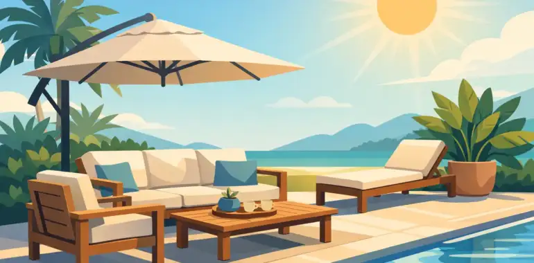 Muebles exteriores resistentes al sol: cómo elegir