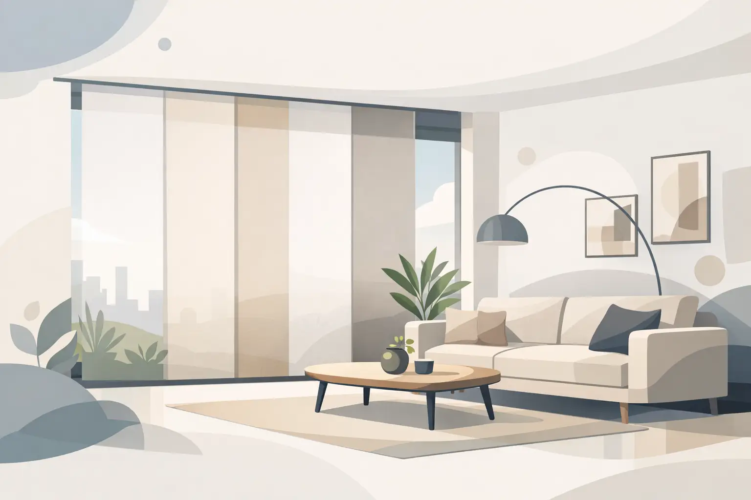 Panel japonés para sala: estilo y control