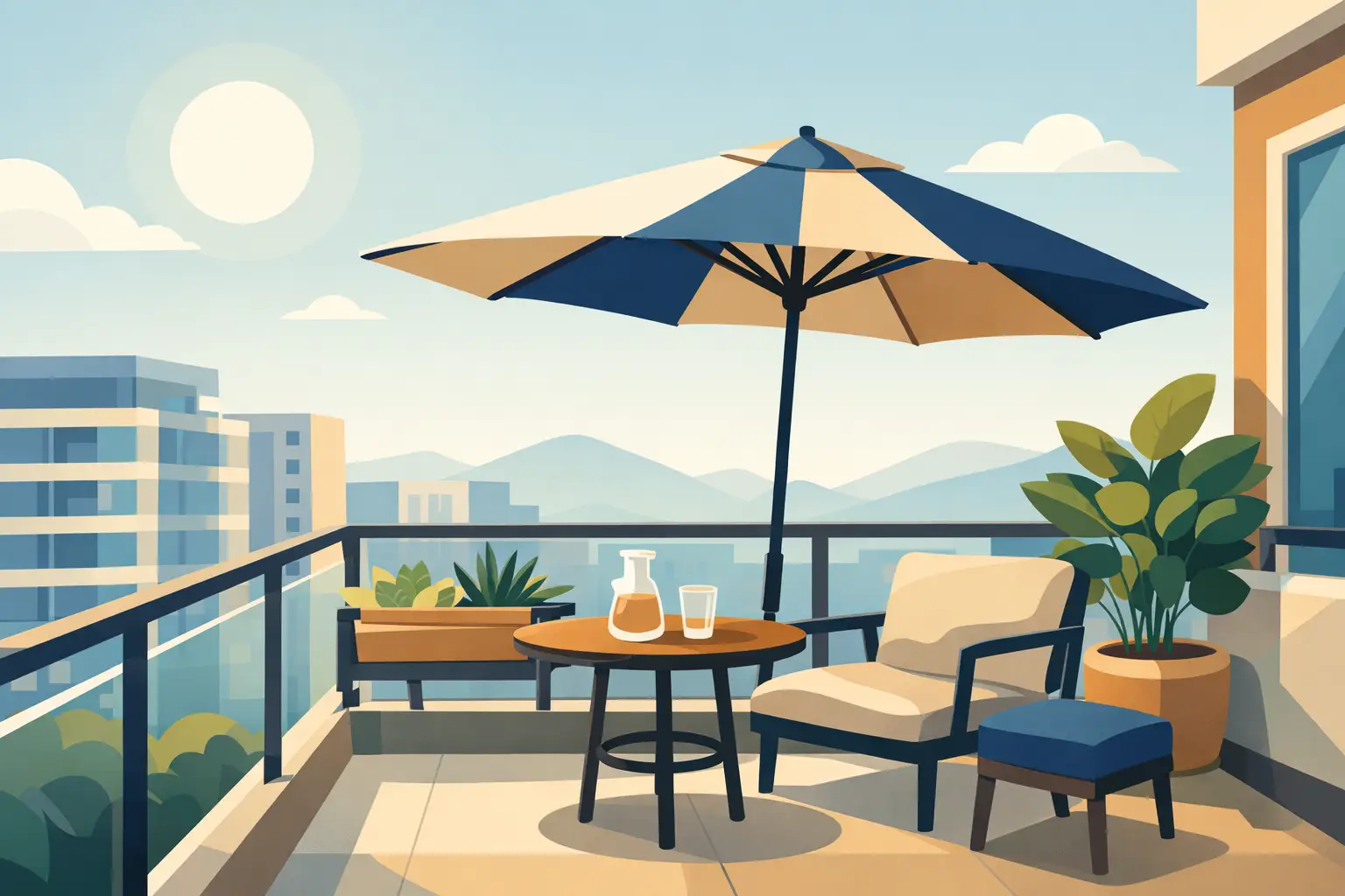 Parasoles para balcón apartamento: cómo elegir