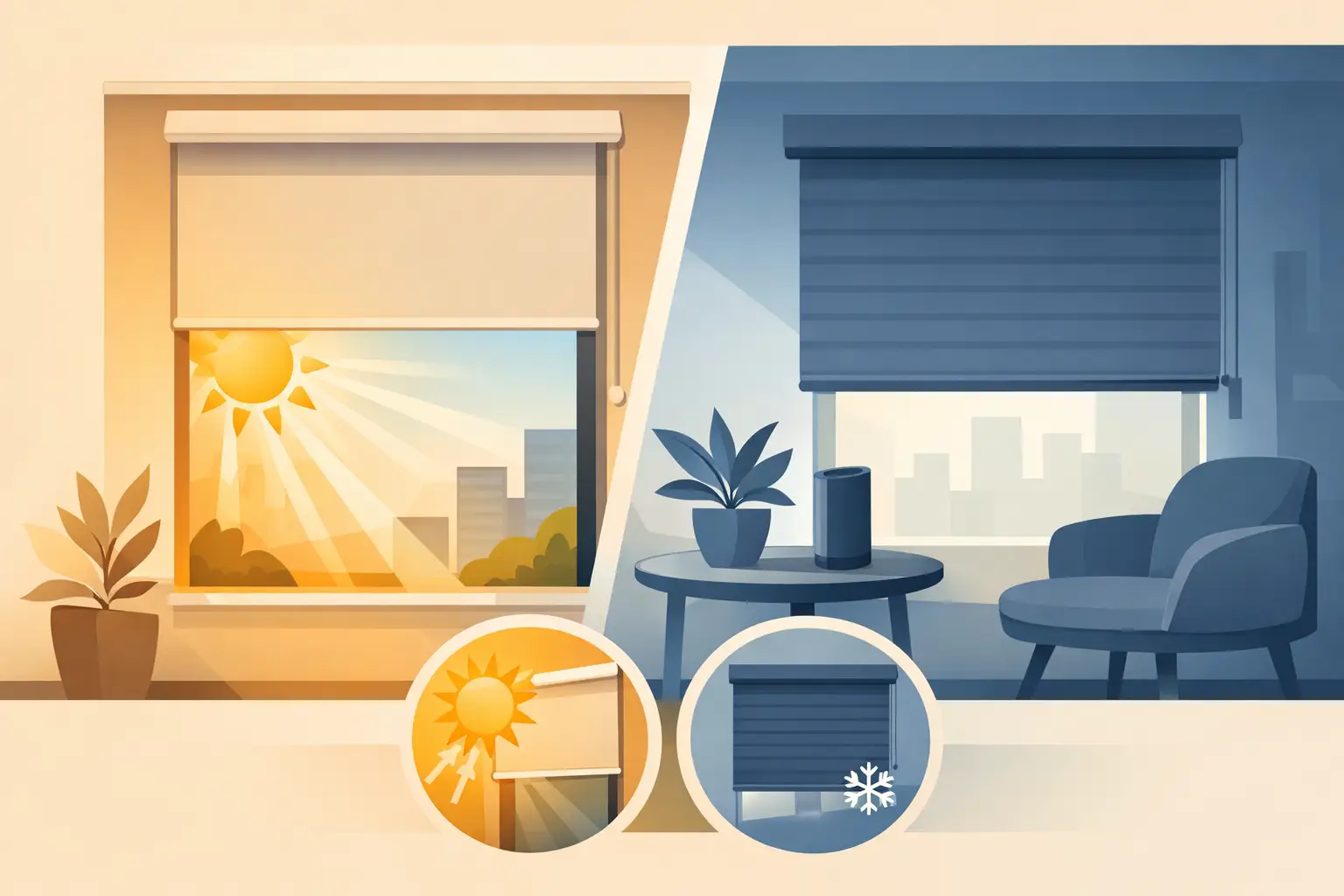 Persianas enrollables: estilo y control solar