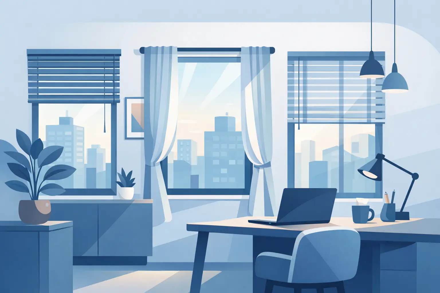 Cómo decorar ventanas de oficina con estilo