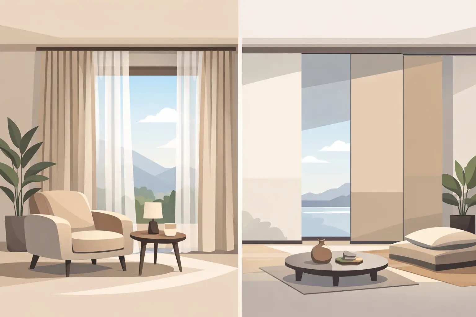¿Cortinas o paneles japoneses para tu espacio?