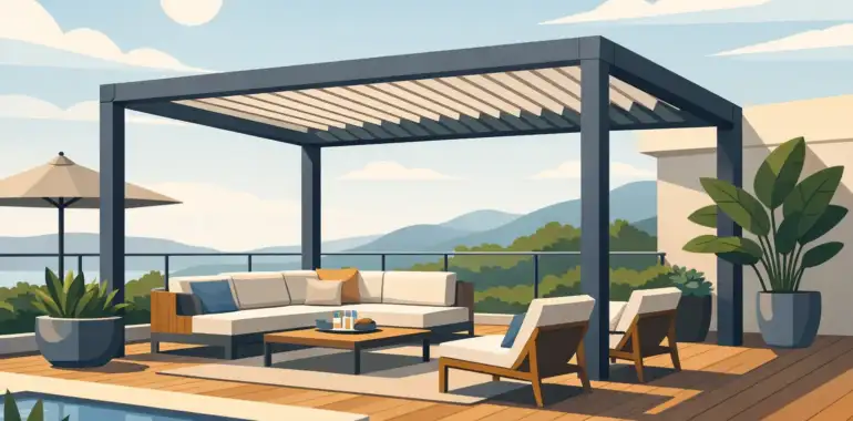 Pérgolas exteriores para disfrutar su terraza