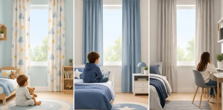 Cortinas infantiles modernas que crecen con su cuarto