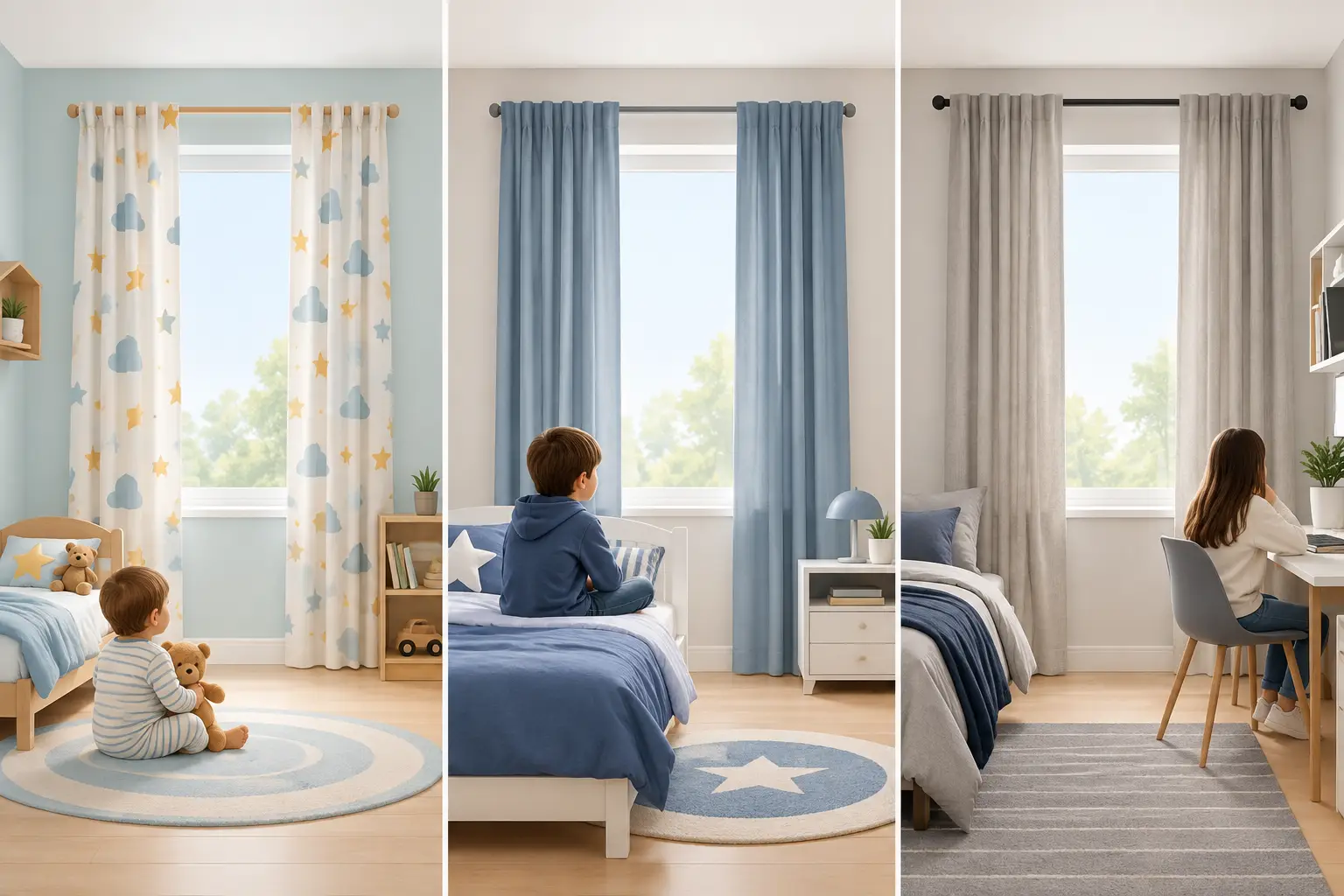Cortinas infantiles modernas que crecen con su cuarto