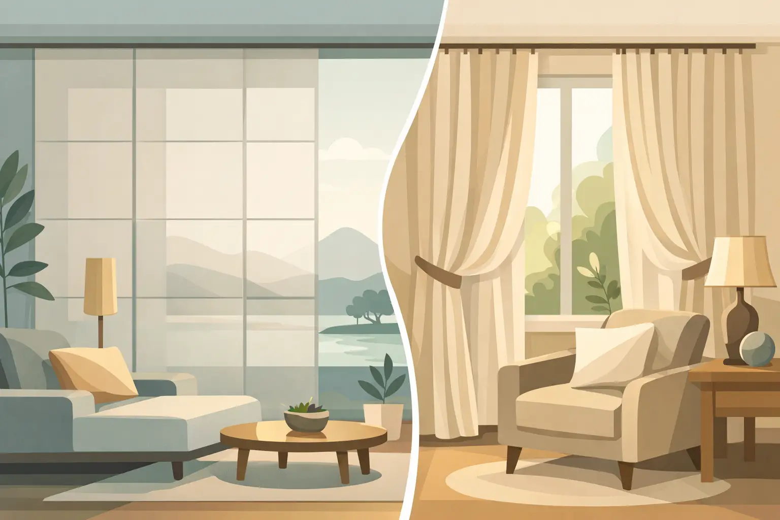 Panel japonés vs cortina para decorar tu hogar