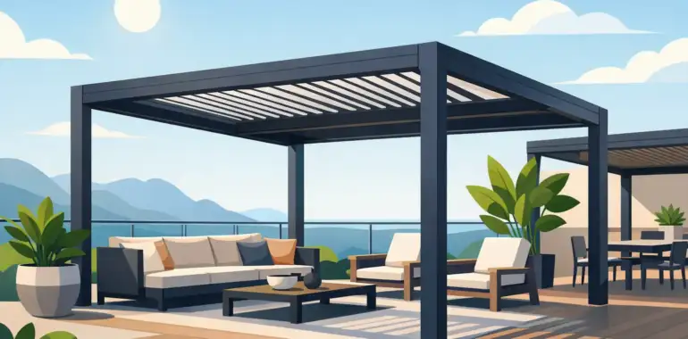 Pérgolas metálicas para terrazas con estilo