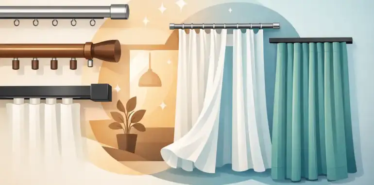 Rieles decorativos que transforman tus cortinas