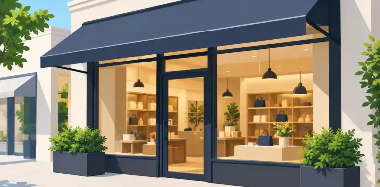 Toldos para fachadas comerciales que atraen