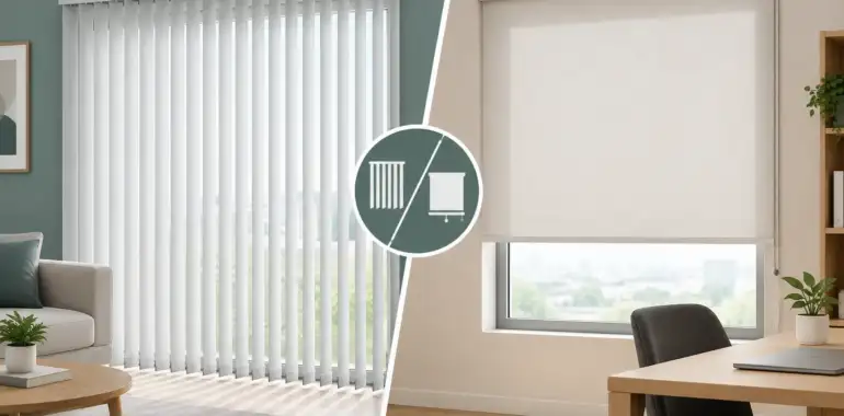Cortinas verticales vs persianas enrollables