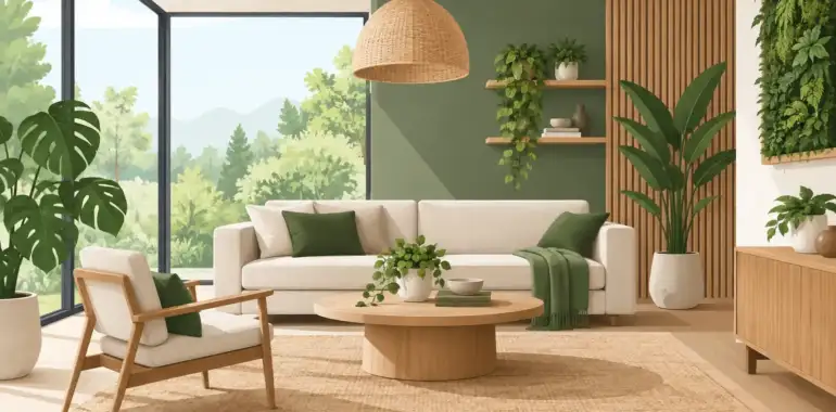 Tendencias de decoración biofílica interior