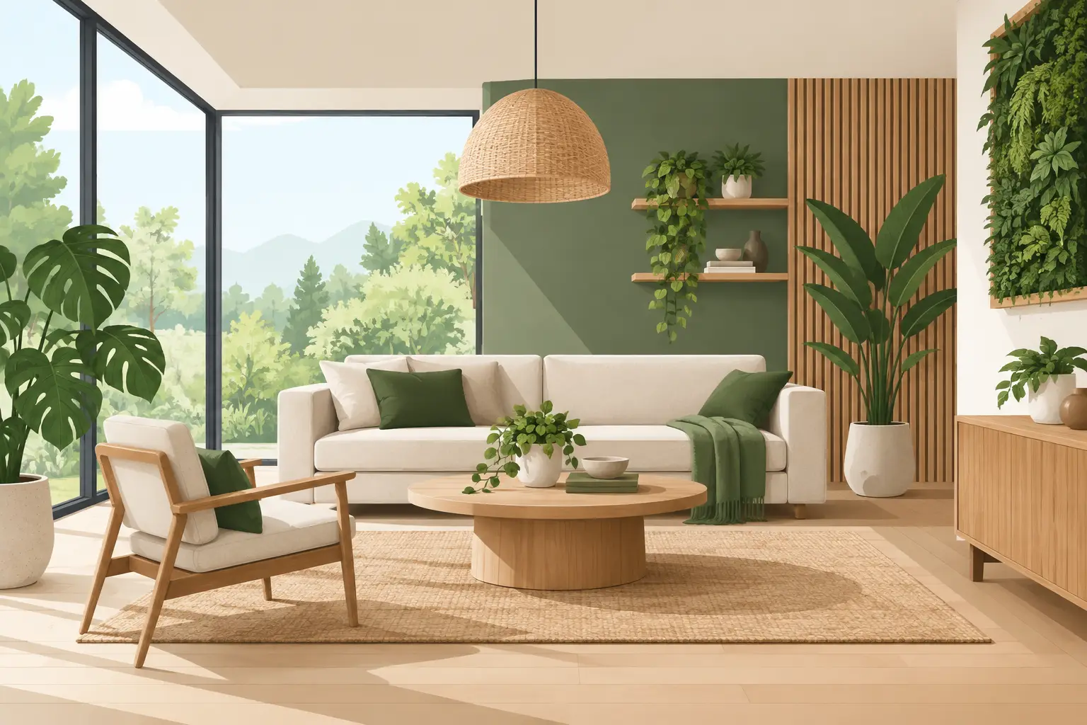 Tendencias de decoración biofílica interior